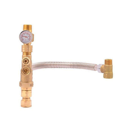 TANK BOOSTER™ Mixing Valve, 3/4 in, MNPT/FNPT x MNPT/FNPT, Brass, Rough Brass