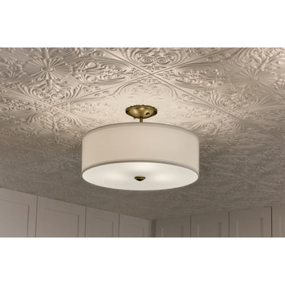 Shailene 3 Light 14" Wide Semi-Flush Drum Ceiling Fixture