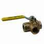 2-Piece Ball Valve, 2 in, FNPT, Standard Port, Plated Brass Ball, Bronze