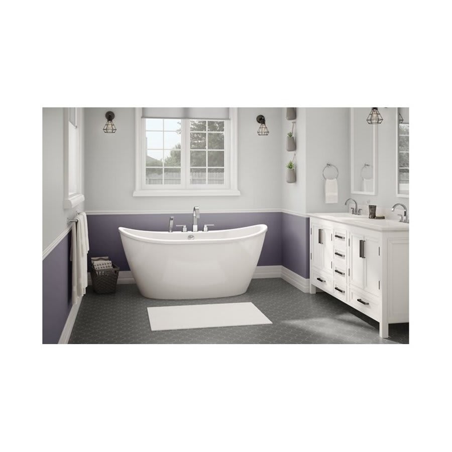 Delsia Freestanding Tub, 60 x 32 x 26-5/8 in, Center Rear Drain, White