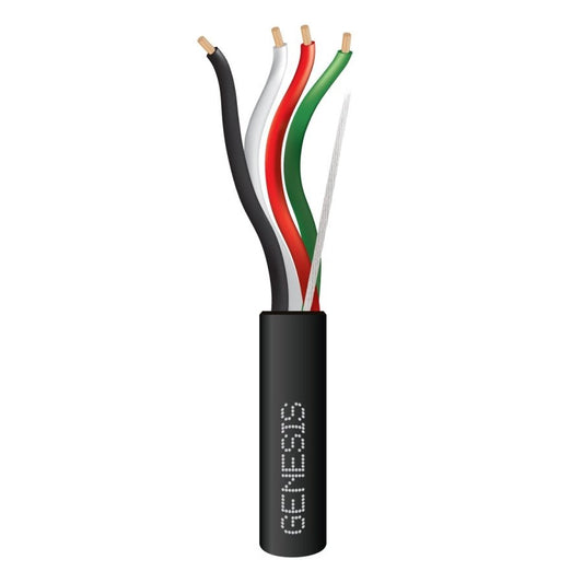 Thermostat Wire, 14 AWG, 4-Wire, 250 ft L, Black