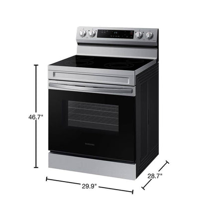 30"W 6.3Cuft 4E Smoothtop Electric Range Stainless Steel