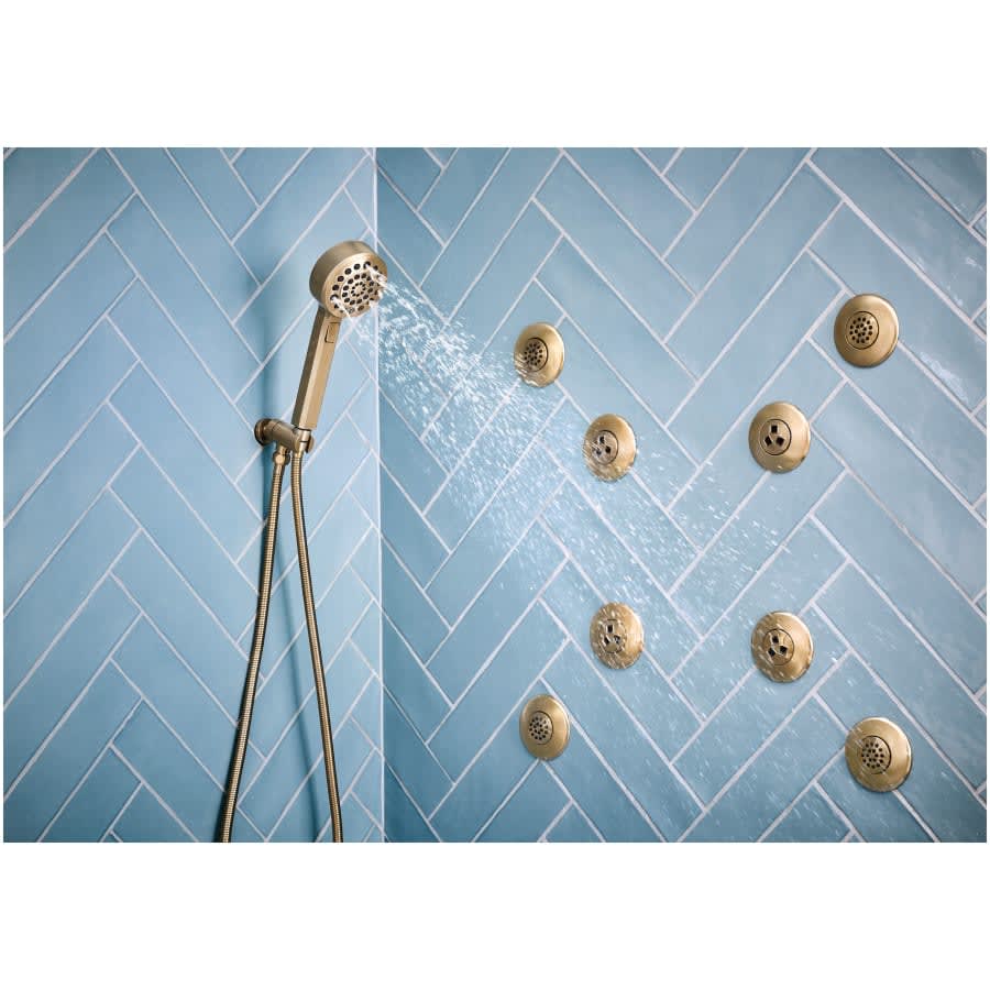 Levoir 1.75 GPM Multi Function Hand Shower Package with H2Okinetic Technology - Includes Hose, Holder and Wall Supply