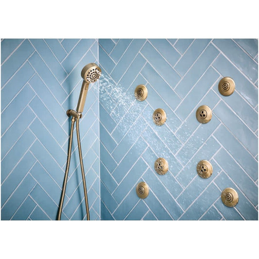 Levoir 1.75 GPM Multi Function Hand Shower Package with H2Okinetic Technology - Includes Hose, Holder and Wall Supply