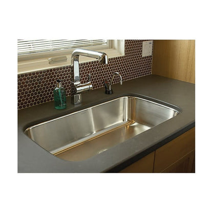 Undertone® Single Bowl Kitchen Sink, Under Mount, 31-1/2 x 17-3/4 in, 7-5/8 in Bowl Depth, 18 ga Satin Steel, Stainless