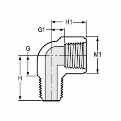 90 deg Elbow, 1-1/2 in, MNPT x FNPT, SCH 40/STD, PVC