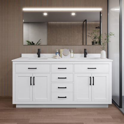 Beckett Double Bathroom Vanity with Toe Kick - 72W x 35H x 22D