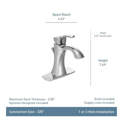 Voss Single Handle Single Hole Bathroom Faucet - Valve Included