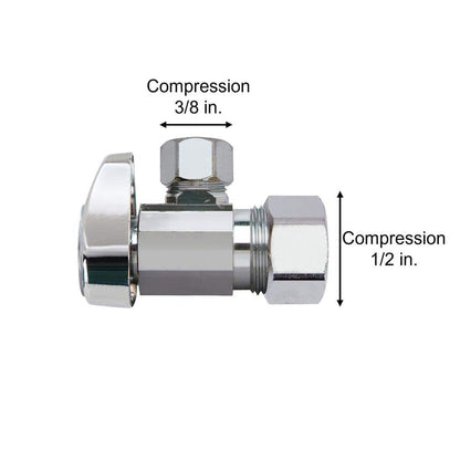 1/2 in. Compression Inlet x 3/8 in. Compression Outlet 1/4-Turn Angle Valve