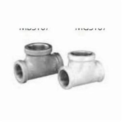 Bull Head Tee, 1/2 x 3/4 in, FNPT, 150 lb, Malleable Iron, Black