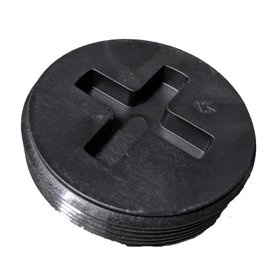 DWV Slotted Countersunk Plug, 1-1/2 in, MNPT, Polypropylene