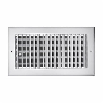 Adjustable Bar Type Register, 14 x 8 in, Vertical Blades, Multi Shutter Damper, Steel, White