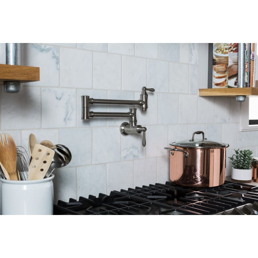 Traditional Wall Mounted Pot Filler with Dual Swing Joints and 24" Extension - Includes Lifetime Warranty