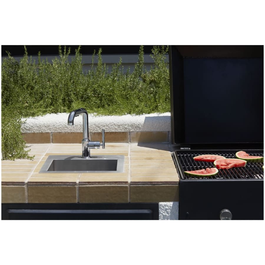 Vault 15" Drop In or Undermount Single Basin Stainless Steel Bar Sink with Single Faucet Hole