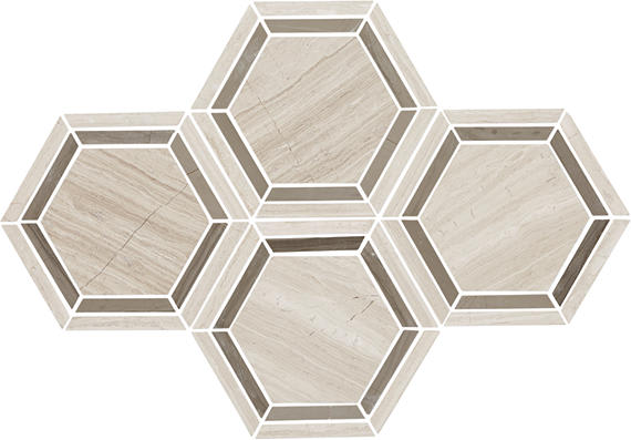 Limestone Chenille White Rectangle 3X8 Polished