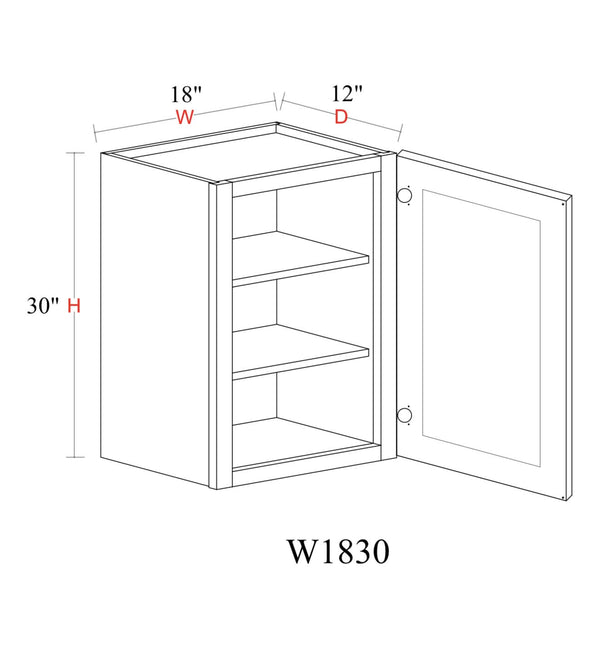 Wall Cabinet - 18"W x 30"H x 12"D
