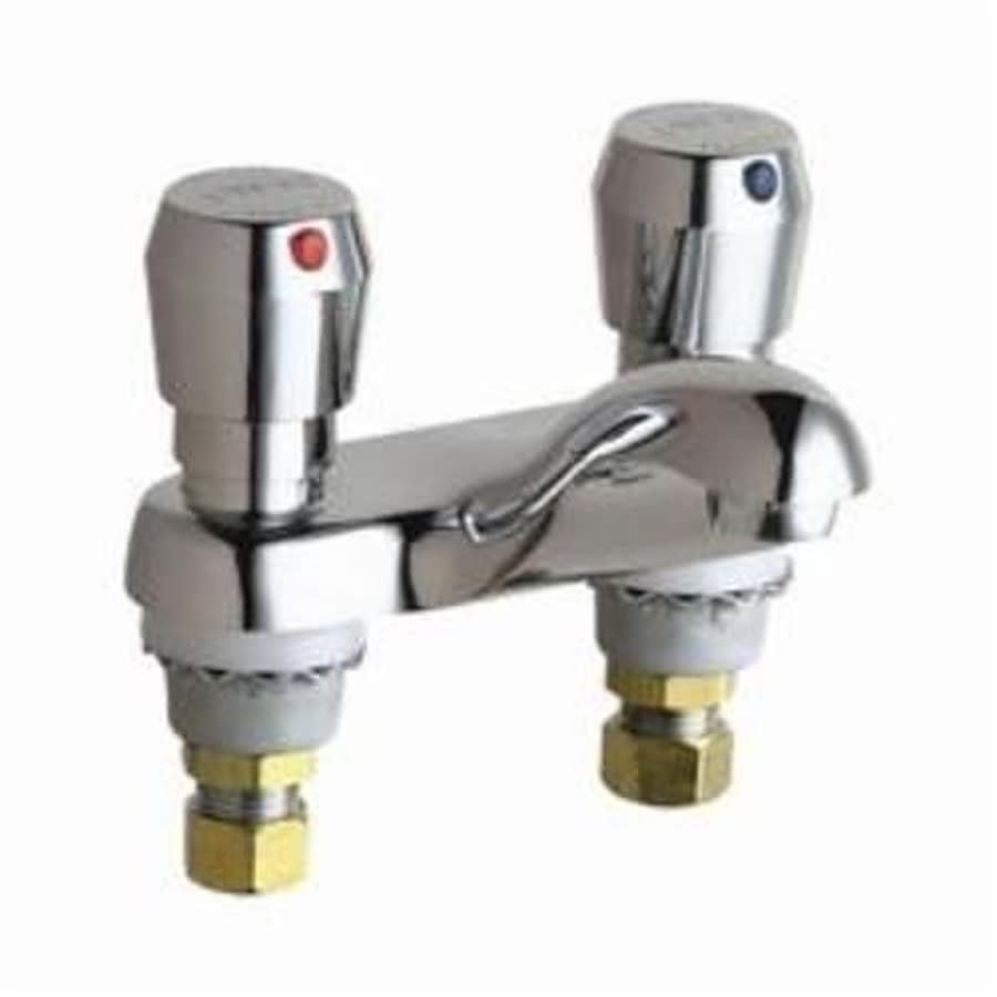 Metering Lavatory Faucet, ADA, 2 Handle, 2-Hole, 2.2 gpm, Polished Chrome