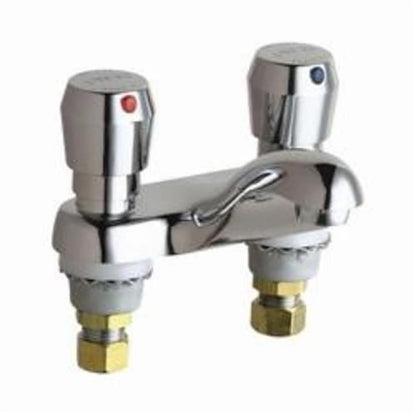 Metering Lavatory Faucet, ADA, 2 Handle, 2-Hole, 2.2 gpm, Polished Chrome