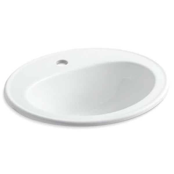 Pennington® Top Mount Lavatory Sink, ADA, 20-1/4 x 17-1/2 x 8-1/2 in, Vitreous China, White