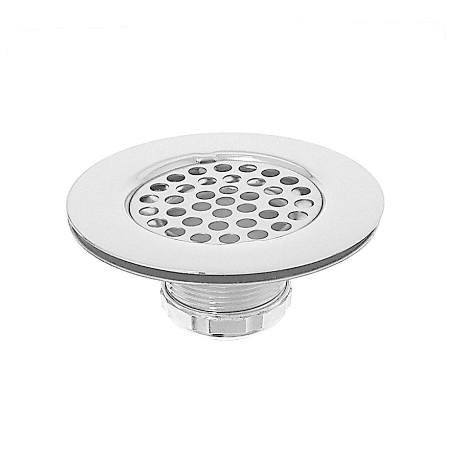 Flat Top Sink Basket Strainer, 1-7/8 in OAL, Brass, Polished Chrome
