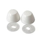 Closet Bolt Cover Cap With Round Washer, Polypropylene, White