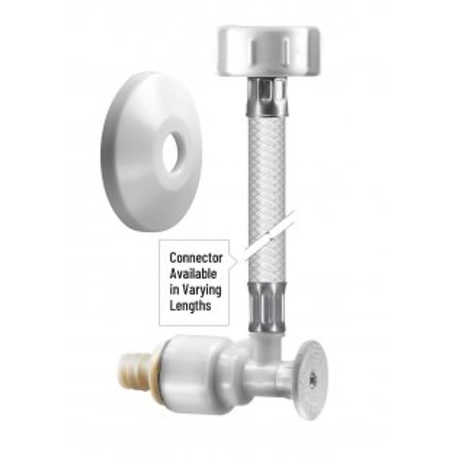 15 in, 1-Pc Closet Supply With Angle Stop, Polished Chrome