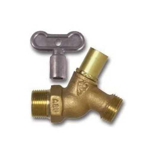 Loose Key Hose Bibb, 1/2 in Inlet, FNPT, Rough Bronze