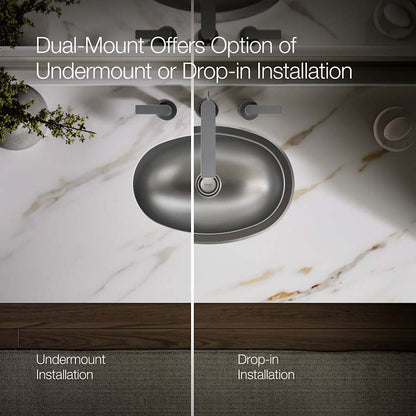 Bolero 15" Stainless Steel Drop In or Undermount Bathroom Sink
