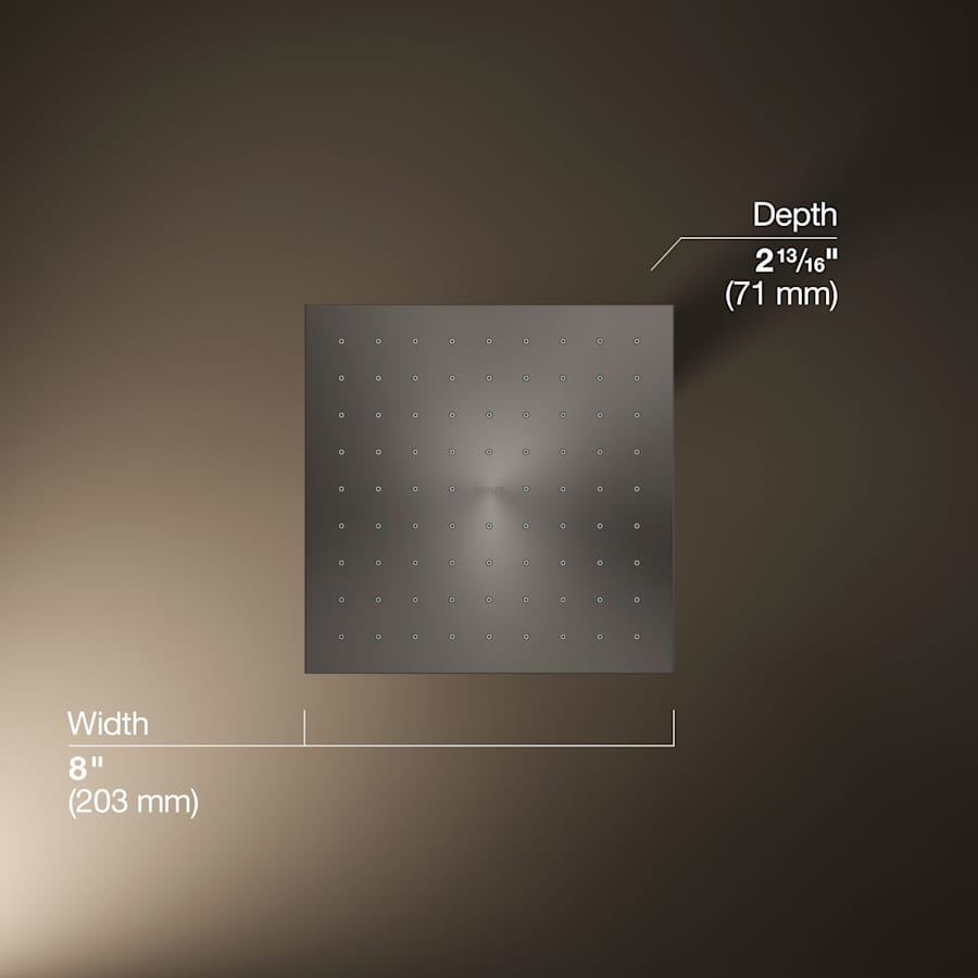 Contemporary Square 8" Single Function 2.5 GPM Rainhead with MasterClean Sprayface and Katalyst Air-Induction Technology