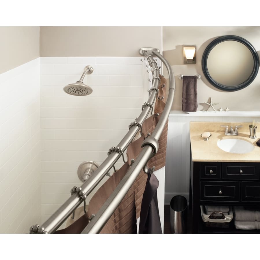 Double 57" - 60" Adjustable Curved Shower Rod