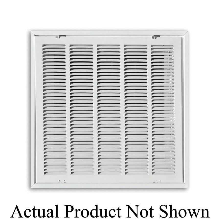 Stamped Face Return Filter Grille, 24 x 24 in, 1/2 in Spacing, 1 or 2 in Filter, Insulated Duct Board, Steel, White