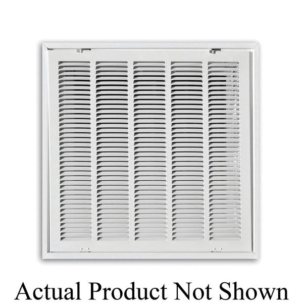 Stamped Face Return Filter Grille, 24 x 24 in, 1/2 in Spacing, 1 or 2 in Filter, Insulated Duct Board, Steel, White