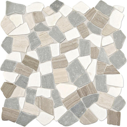 Raine Cumulus Grey Blend River Pebble Irregular Shape