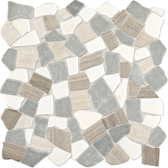 Raine Cumulus Grey Blend River Pebble Irregular Shape