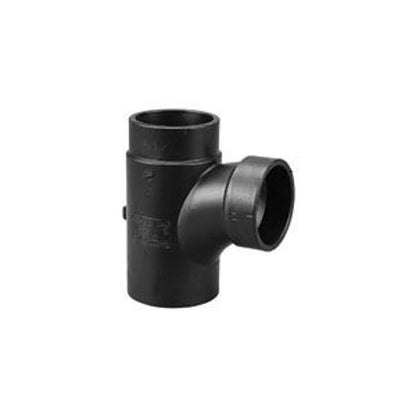 DWV Street Sanitary Tee, 4 in, Spigot x Hub, ABS