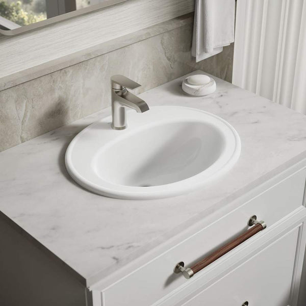 Pennington 20-1/4" Drop In Bathroom Sink with 1 Hole Drilled and Overflow