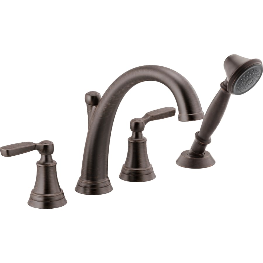 Woodhurst Deck Mounted Roman Tub Filler with Built-In Diverter - Includes Hand Shower