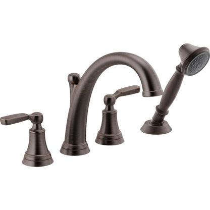 Woodhurst Deck Mounted Roman Tub Filler with Built-In Diverter - Includes Hand Shower