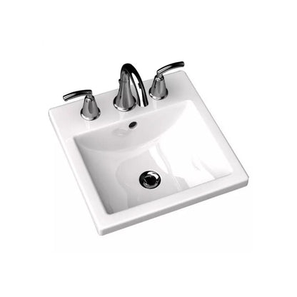 Studio Carre 16-3/8" Drop In Porcelain Bathroom Sink For Single Hole Faucets