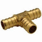 Tee, 3/4 x 1/2 x 1/2 in, Crimp PEX, Brass