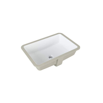 22 in. Ceramic Rectangular Undermount Bathroom Sink in White with Overflow Drain