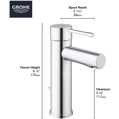 Essence 1.2 GPM Single Hole Bathroom Faucet with Pop-Up Drain Assembly, StarLight, SilkMove, and EcoJoy Technology