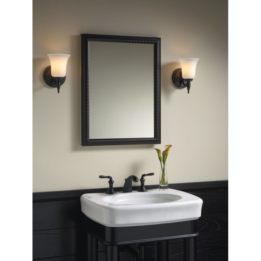 20" x 26" Single Door Reversible Hinge Framed Mirrored Medicine Cabinet with Oil Rubbed Bronze Finish