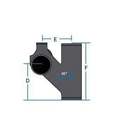 Double No Hub Fitting, 3 x 2 in, No Hub, Cast Iron