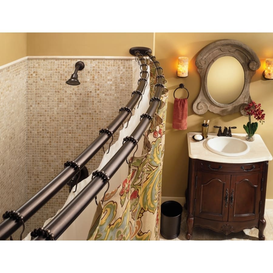 Double 57" - 60" Adjustable Curved Shower Rod