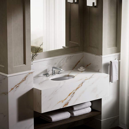 Bolero 15" Stainless Steel Drop In or Undermount Bathroom Sink
