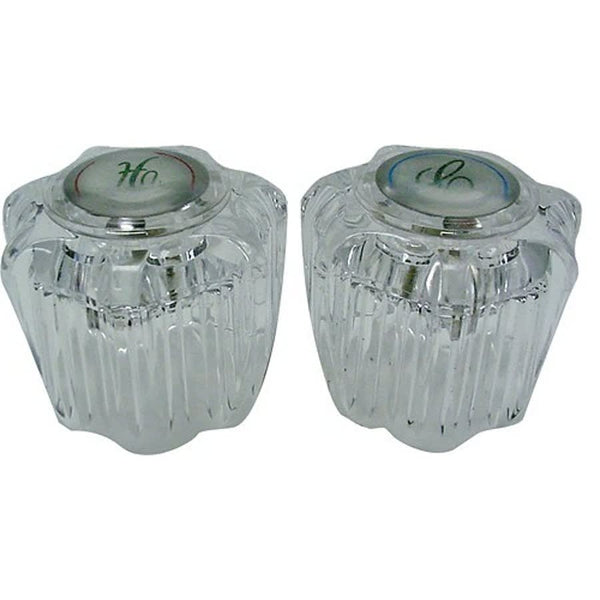 Pair of Handle, 1-1/8 x 1-7/8 in, For Use With Delta-Delex Faucets, B-13 Broach Style, Acrylic