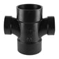 DWV Double Sanitary Tee, 3 x 1-1/2 in, Hub, ABS