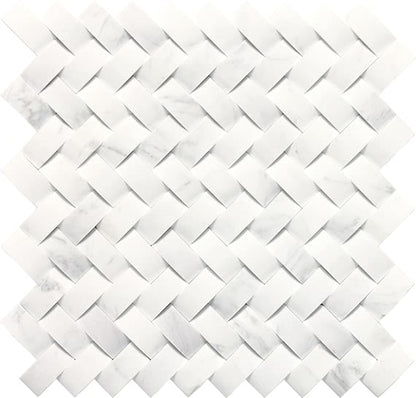Stone a la Mod Contempo White Basketweave 1 1/2X3/4 Honed