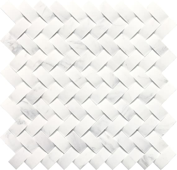 Stone a la Mod Contempo White Basketweave 1 1/2X3/4 Honed